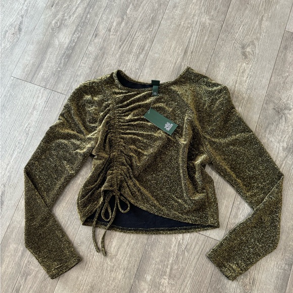 🌸LAST PRICE🍒🤍 WILD FABLE golden blouse ♥️ - Picture 3 of 8